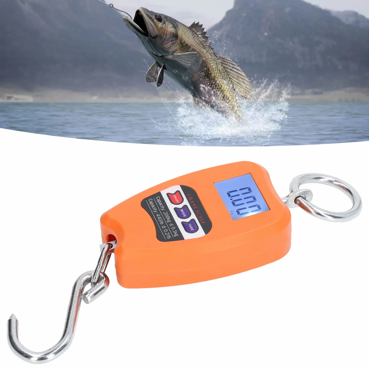 Digitale Hängewaage Digitale Kranwaage Tragbare Mini-Hängewaage 200 kg Elektronische Hakenwaage Tragbare Digitalwaage Mit LCD-Bildschirm Kofferwaage Digital mit Haken Gepäckwaagen für Reisen