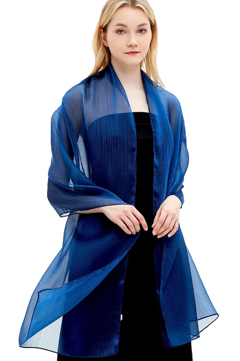 Damen Schals und Wraps für Abendkleider Leichte Sheer Crepe Tücher Shimmer Hochzeit Party Stole