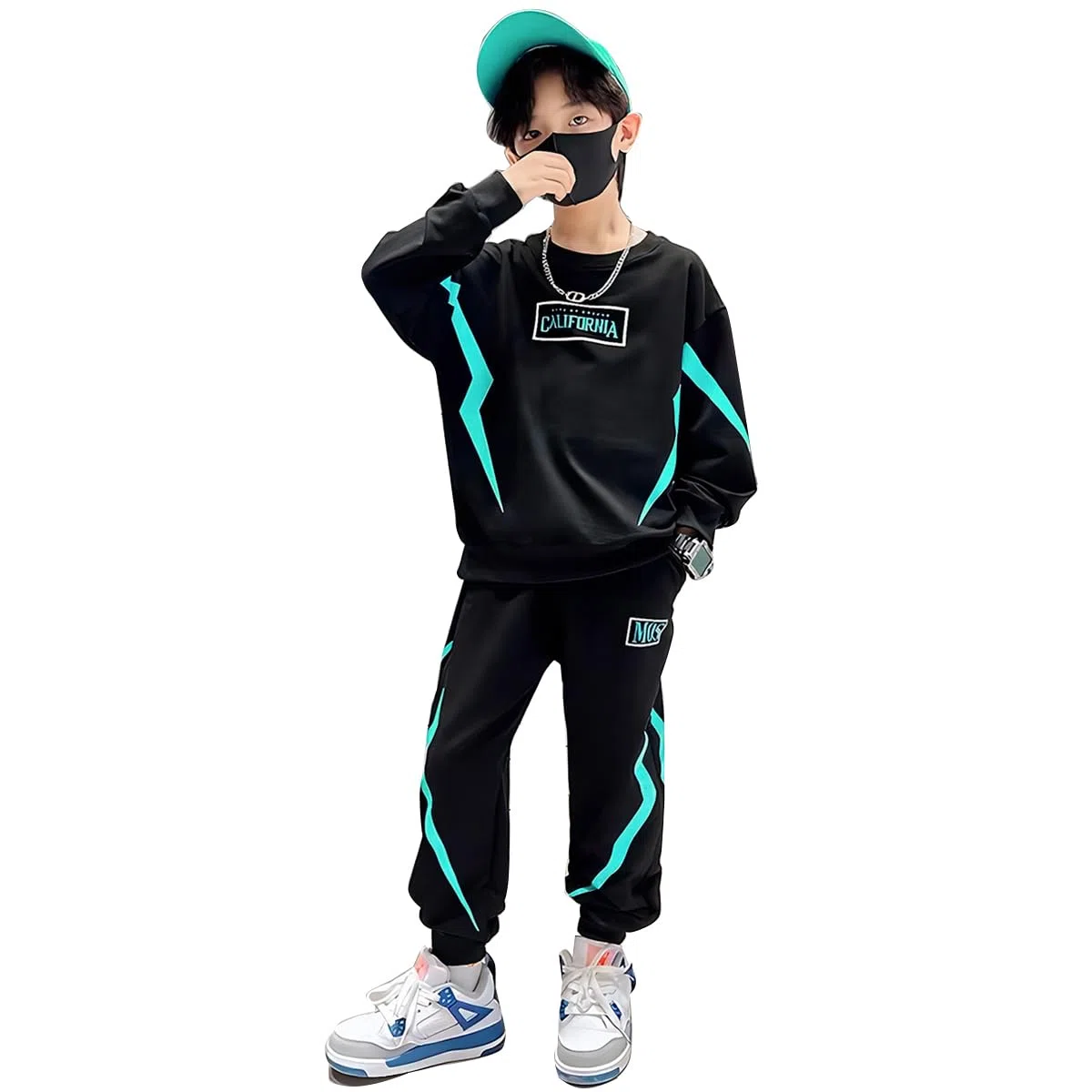 linboo Trainingsanzug Kinder Jungen Bekleidungsset 2tlg Jogging Anzug Hoodie und Hose Sport Kleidung Set Freizeitanzug