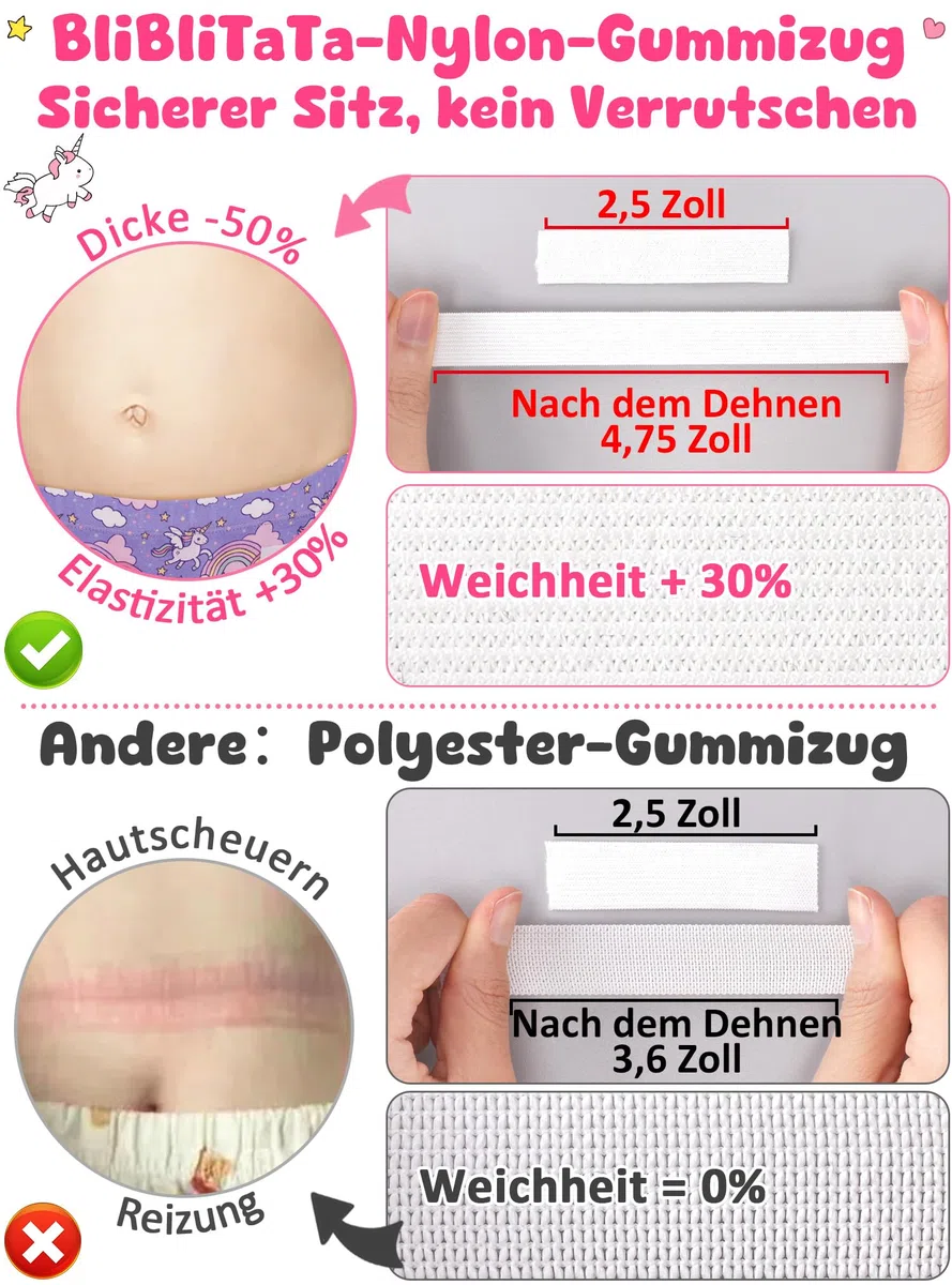 Mädchenunterwäsche,Weiche,Nahtlose Baumwoll-Unterhosen für Kleinkinder&Größere Kinder,Atmungsaktive Slips,8er-Pack