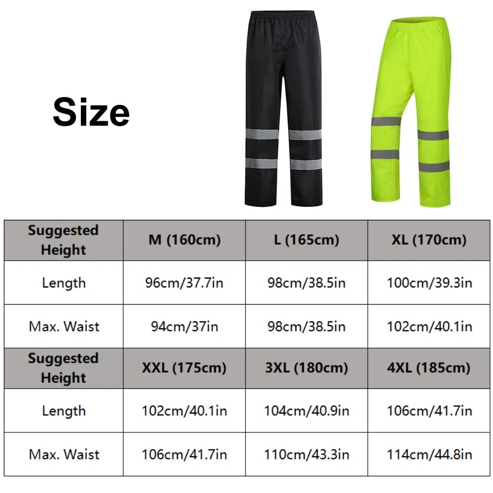 TopHomer Regenhose für Damen & Herren, Wasserdicht Fahrrad Regenhose mit Reflektoren, Leichte Atmungsaktive Hose