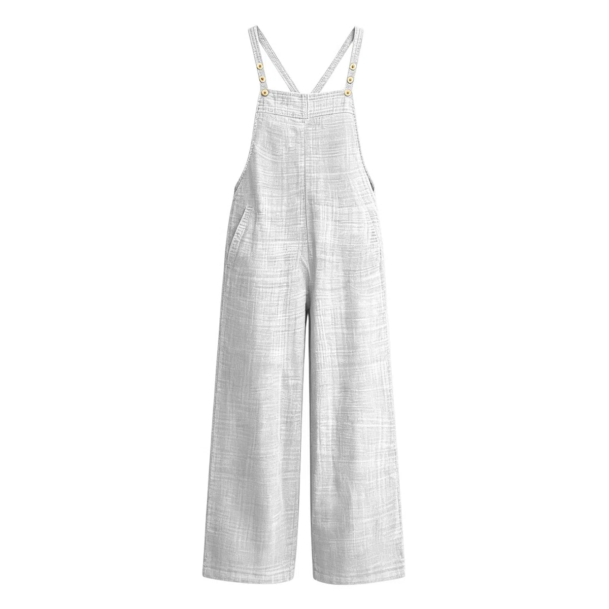 Latzhose Damen Sommer Baggy Freizeit Lang Elegant Retro Loose Breite Beine Jumpsuit Playsuit Overall Dungarees Hosen mit Taschen,Jumpsuit Damen Sommer Elegant S-XXL