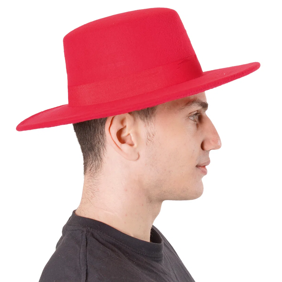 Carnavalife Cordoba-Hut für Herren, schwarz, roter Hut, Aprilmese, Sevilla-Hut, Fedora-Hut