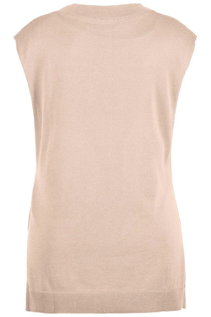 Ulla Popken Damen Pullunder, Tiefer V-Ausschnitt, Seitenschlitze, Ärmellos Pullover