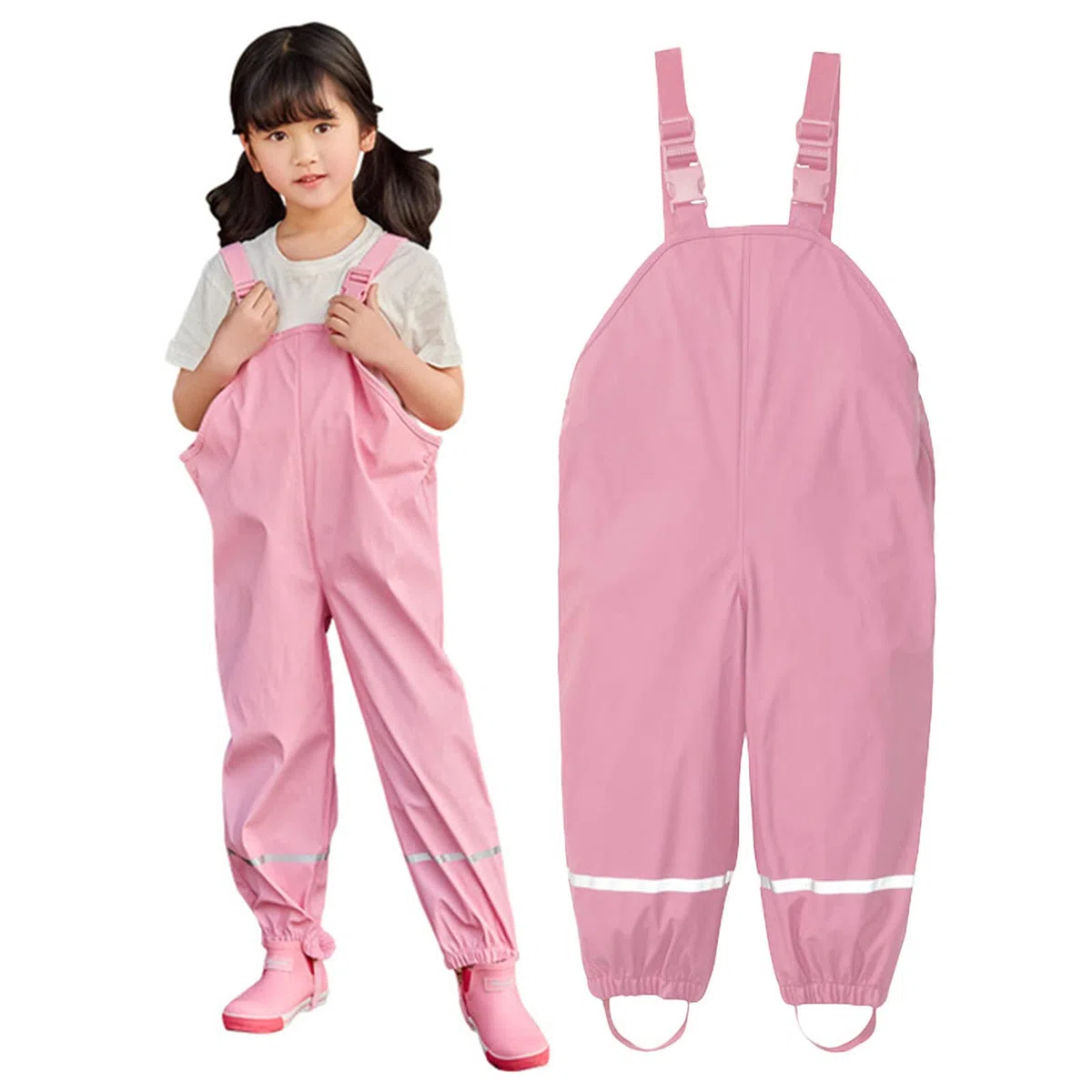 Unisex Kinder Matschhose Jungen Mädchen Regenlatzhose Ungefüttert Regenhose Regenbekleidung Wind und wasserdichte Outdoor Hose 86 92 110 122 128 134 Matschanzug Latzhose Matchhosen für Kinder