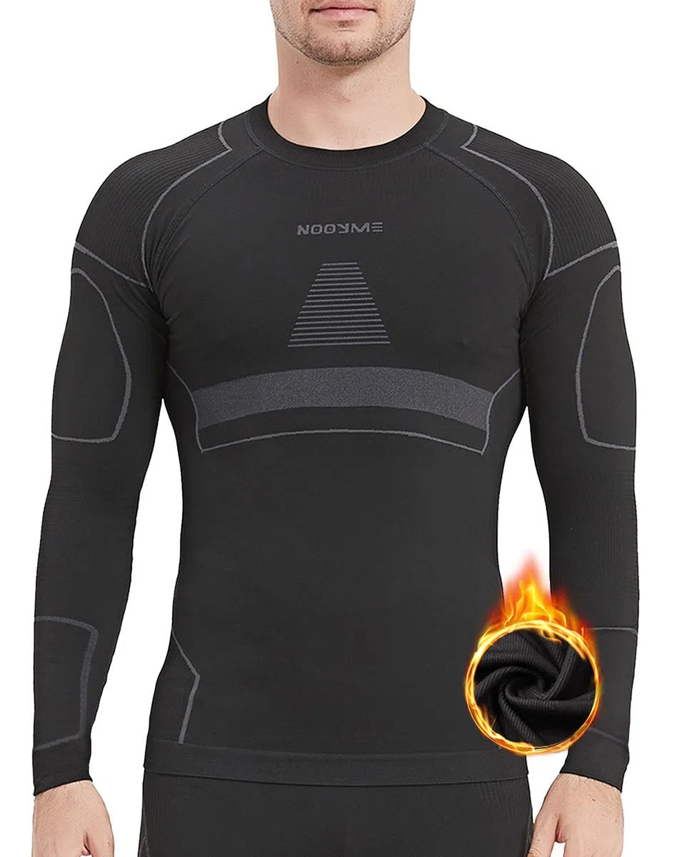 NOOYME Thermo Unterhemd Herren Thermoshirt Herren elastisch Funktionsunterwäsche Herren warm Thermo Oberteil Herren Skiunterwäsche Herren atmungsaktiv flexibel Thermounterhemd Thermounterwäsche Herren