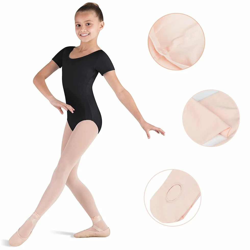 Bezioner Ballett Strumpfhose 3 Paar Cabrio Tanzstrumpfhose mit Fersenloch für Kinder Mädchen und Damen Rosa L (über 140cm)