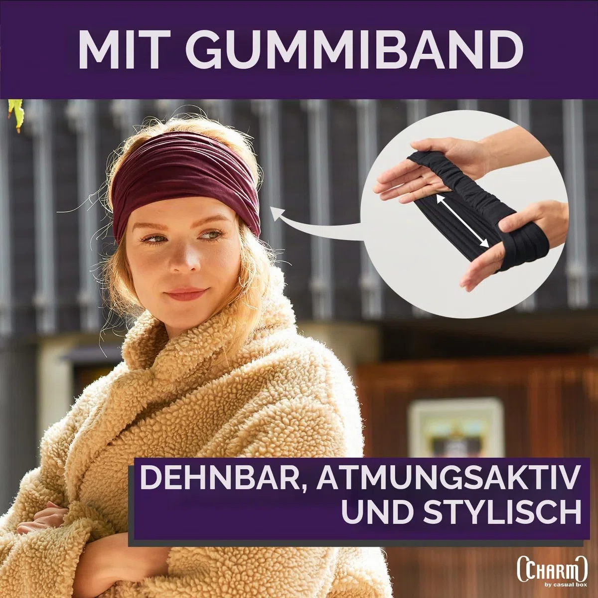 CHARM Stirnband Herren Bandana Damen - Kopftuch Herren Hair Band Men Headband Damen Piraten Haarband Männer Sport