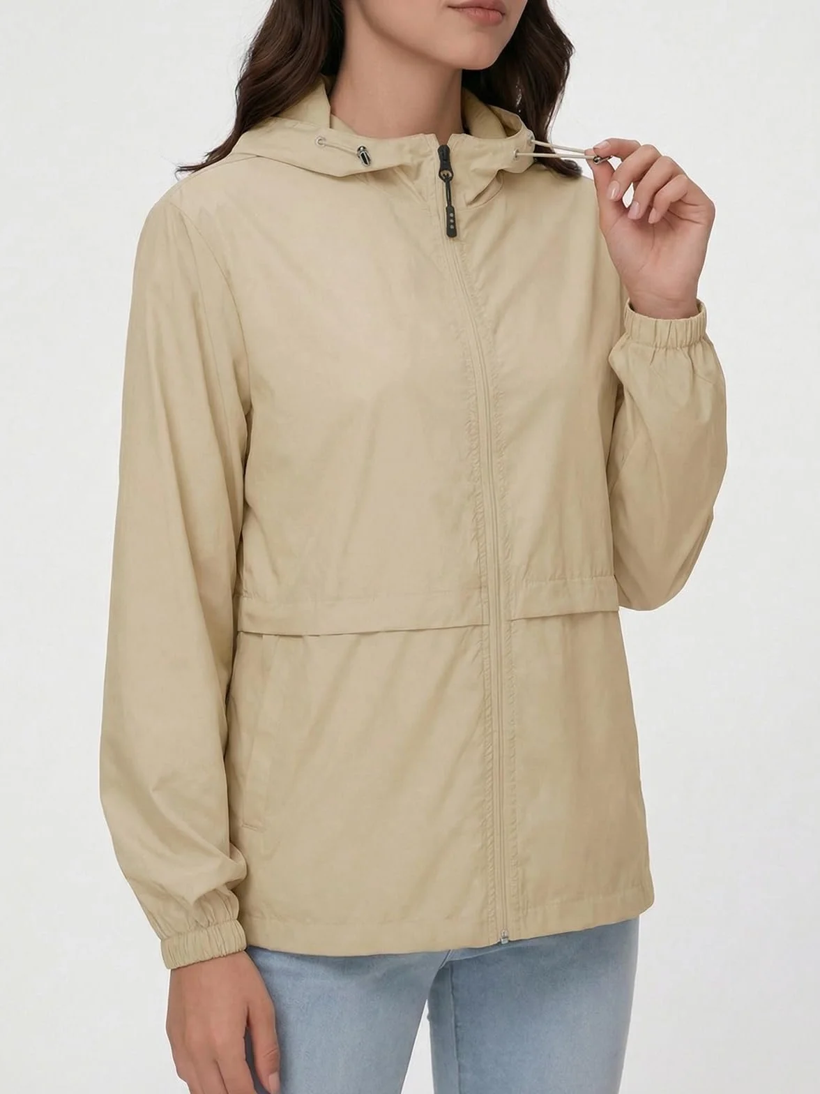 Cicy Bell Regenjacke Damen Wasserdicht Leichte Outdoorjacke mit Kapuze Übergangsjacke Regenmantel Windbreaker Wanderjacke Atmungsaktive Packbare Funktionsjacke.