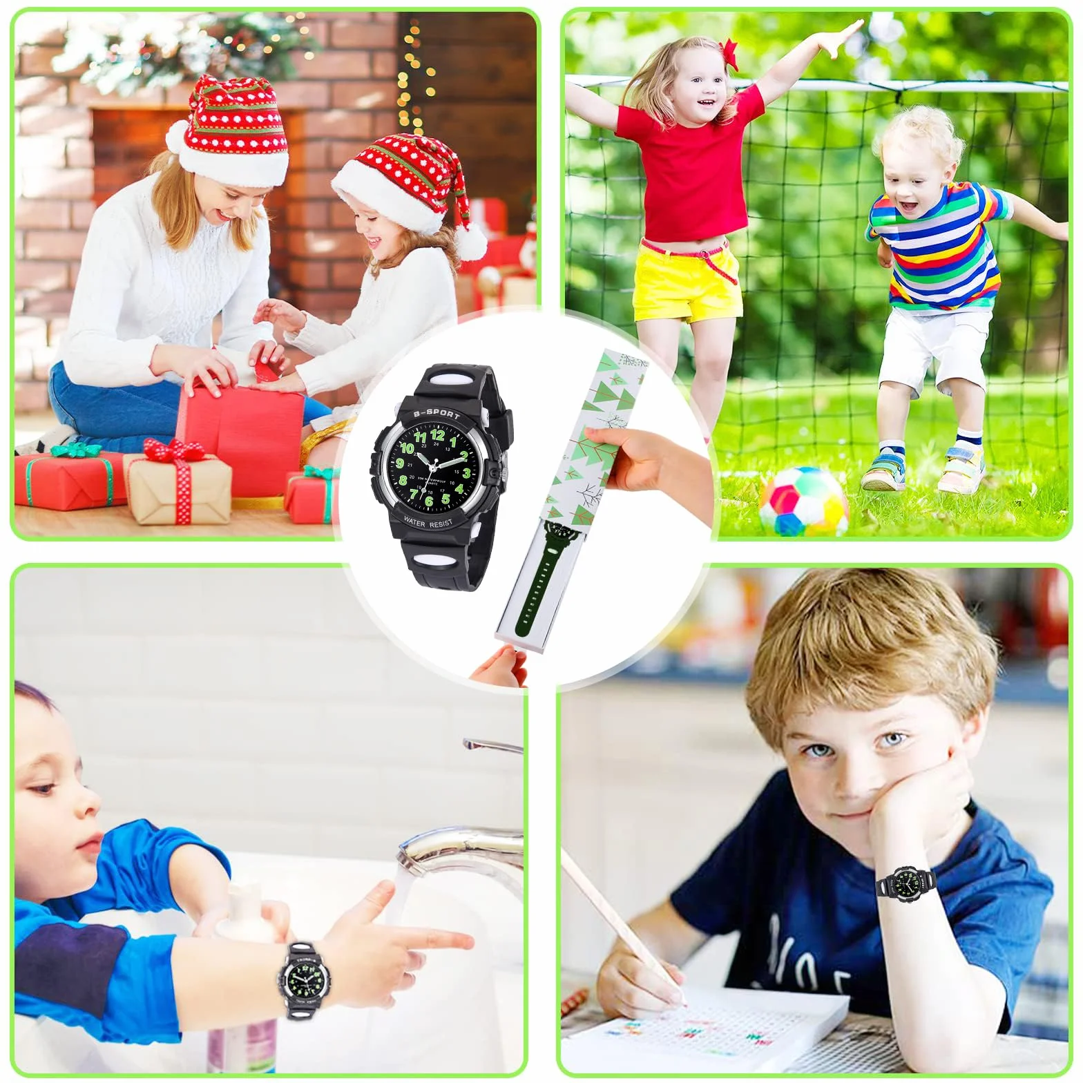 Kinderuhr Jungen Mädchen,Armbanduhr Jungen Analog,Armbanduhr Kinder,Analog Quartz Uhr mit Kinderuhr Kautschuk Wasserdicht Outdoor Sports Uhren