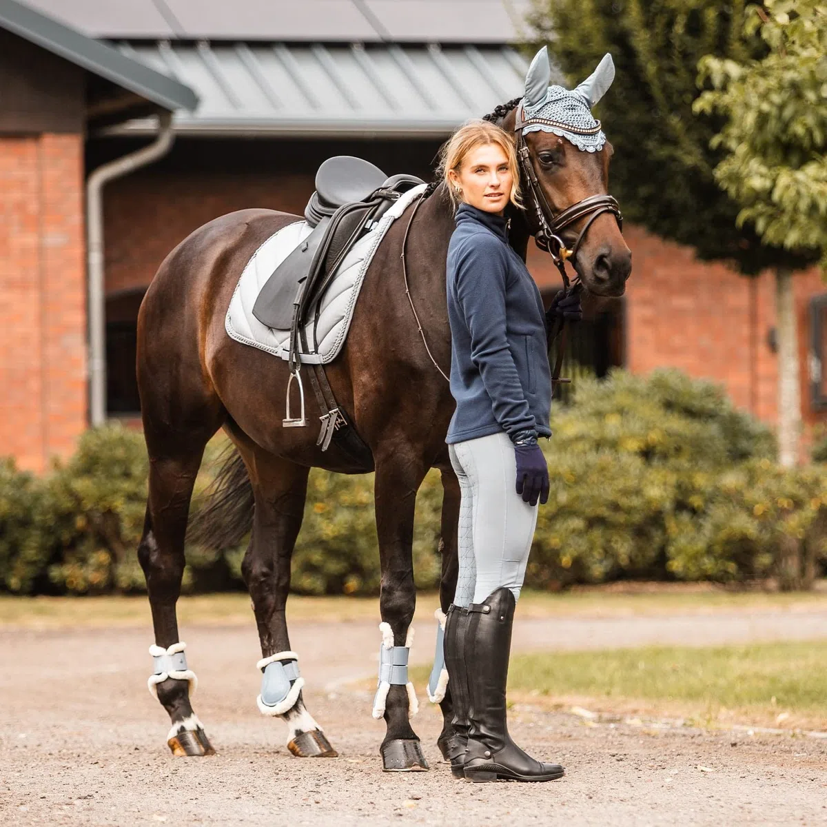 HORZE Damenreitstiefel mit Schnürung – Klassische Leder-Reitstiefel mit Frontschnürung und rückseitigem Reißverschluss