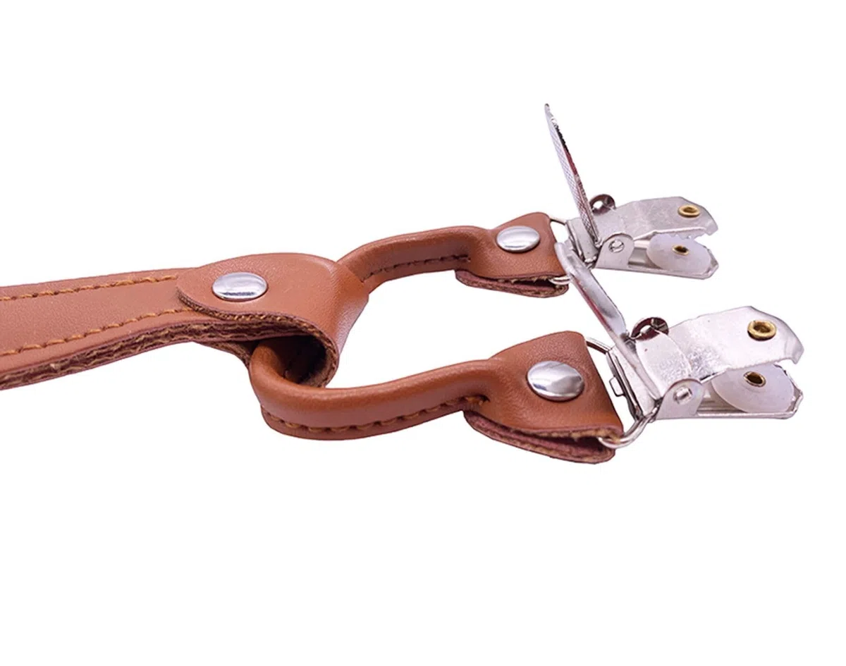 Elastische Hosenträger for Damen, dünner Y-Rücken, schmale Hosenträger mit 4 Clips for Damen(grau)