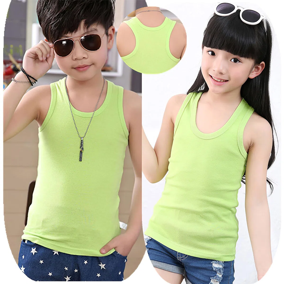 amropi Kinder Mädchen 3 Stück Unterhemden Ärmelloses Tank Top Jungen Sommer Weste 1-9 Jahre