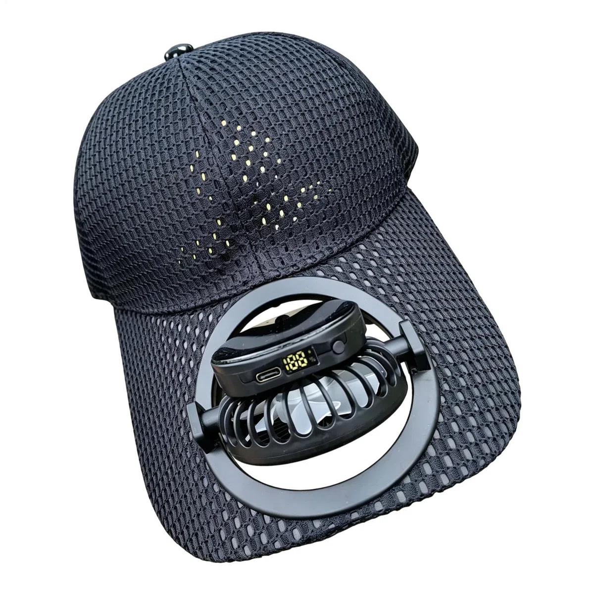 Sonnenhut mit Ventilator – 3 Geschwindigkeitsstufen für Damen und Herren, UV-Schutz, Sonnenhut mit Ventilator für Herren, für Outdoor, Camping, Wandern, Radfahren, Sommer, Strand, Urlaub, Sport