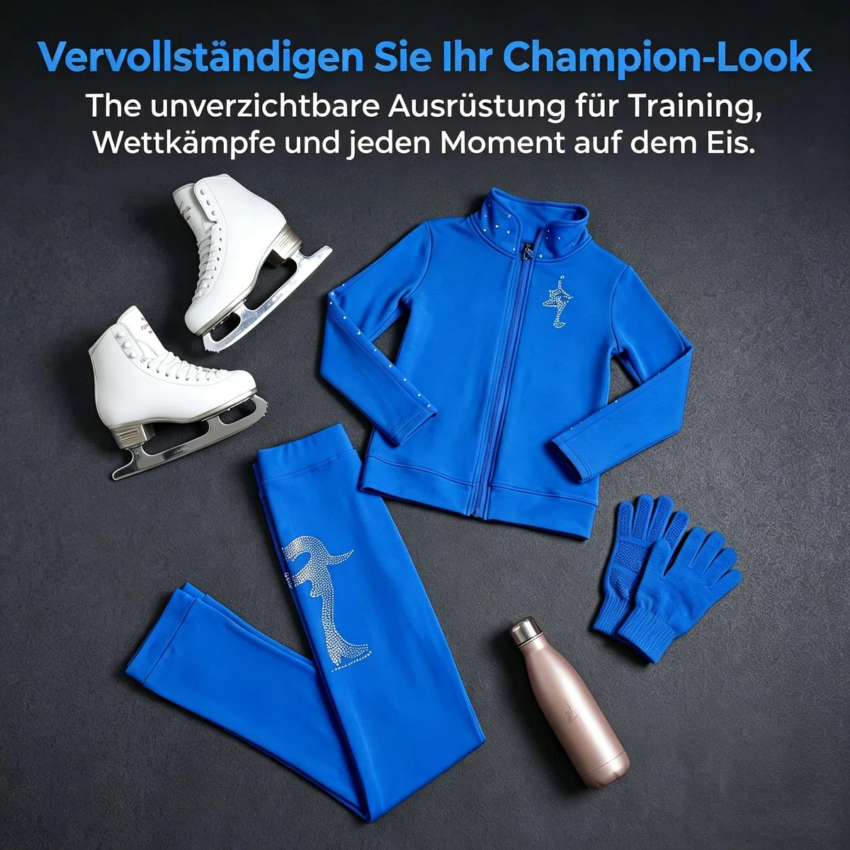Mädchen Eiskunstlauf Trainingsanzug, fleecegefüttert, warmes Eissport Outfit