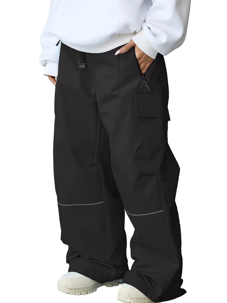 HOTIAN Damen Schneehose Wasserdicht Winddicht Warm Baggy Oversize Snowboardhose Ski Pant
