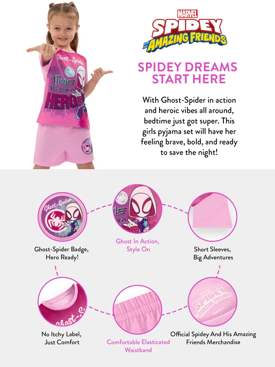 Marvel Spidey und Seine erstaunlichen Freunde Pyjamas für Kinder, Ghost Spider Mädchen Pyjama-Sets für den Winter