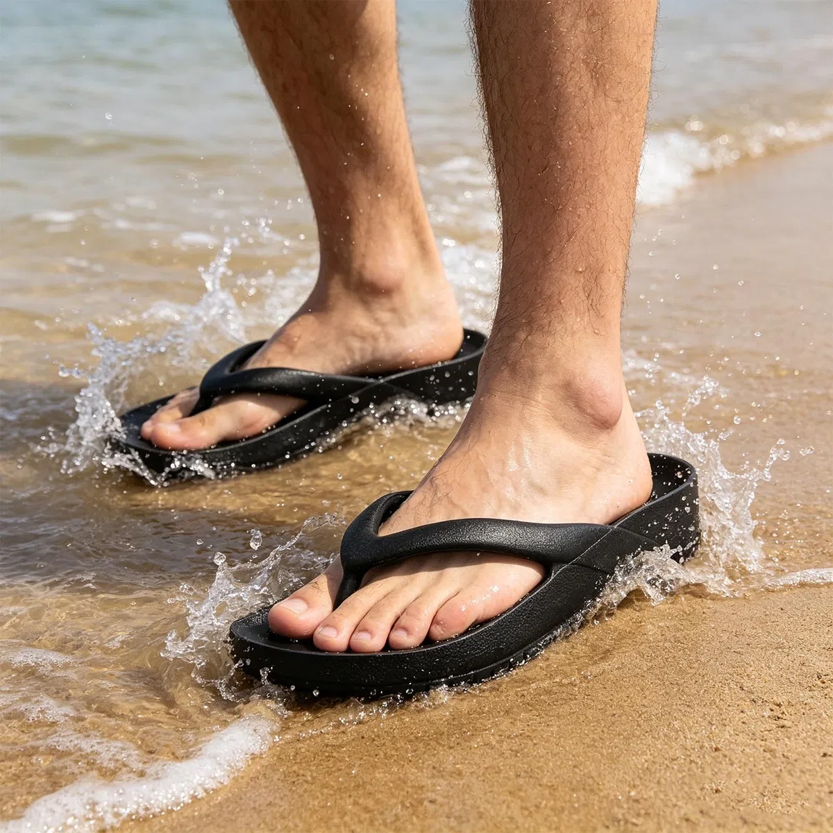 Orthopädische Flip Flops Damen & Herren mit Fußgewölbestütze – Bequeme Zehentrenner Sandalen Dämpfende,Rutschfest Leise Laufsohle Badelatschen & Badeschuhe für Sommer