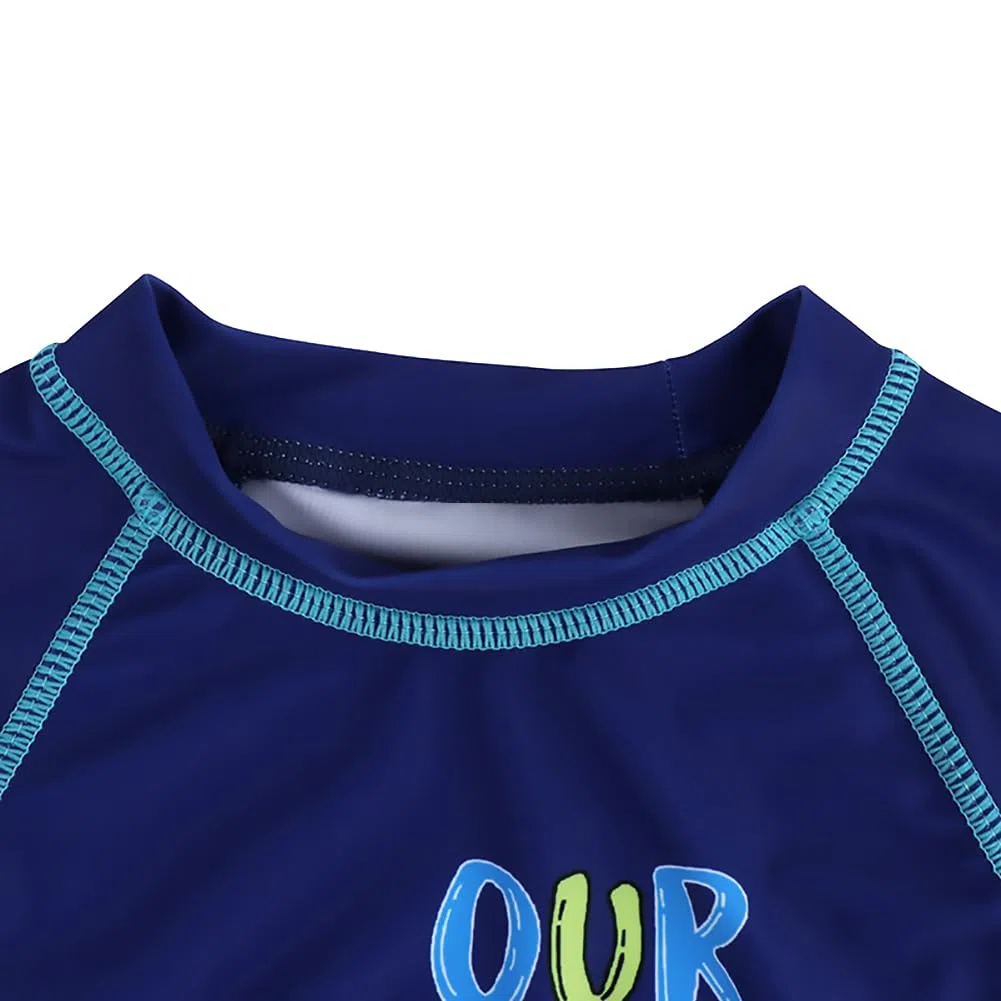 AIWUHE Badehose Jungen Schwimmshirt Kinder UV Schutz Badeset mit Badekappe Cartoon Langarm