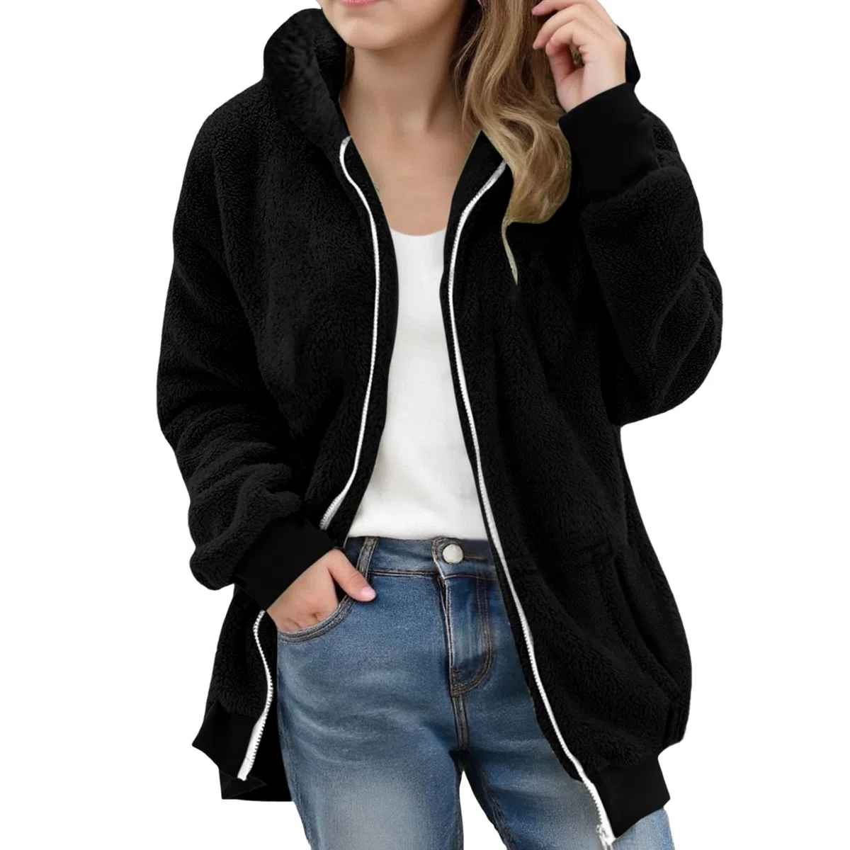Generisch Wintermantel Mädchen Winddicht Mit Taschen Jacke Warmen Steppjacke Mit Kapuze Outdoorjacke Lang/kurze Reißverschluss Softshelljacke Leichte Winterjacke Jungen Mädchen Softshelljacke