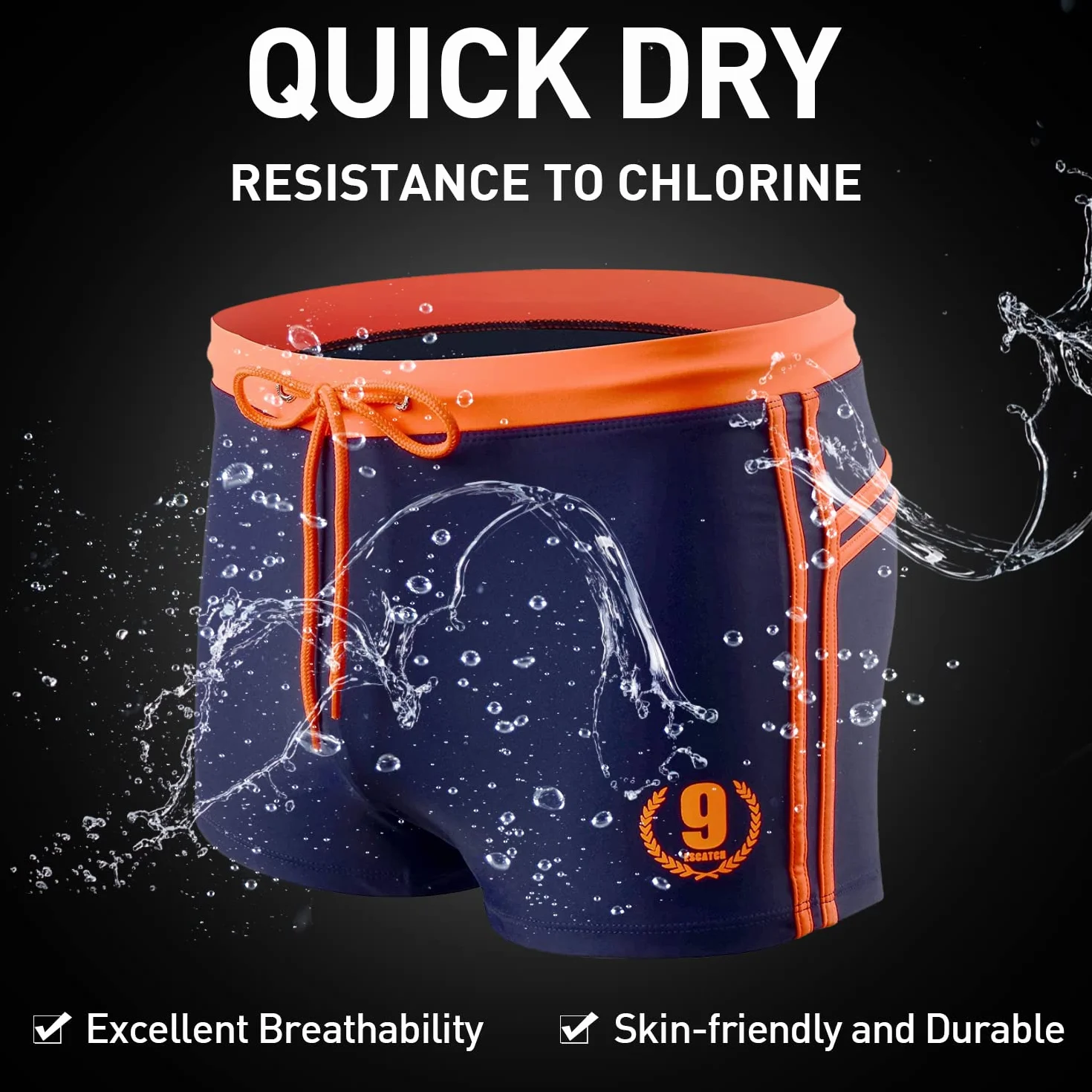 Arcweg Badehose Herren Eng Kurz Badeshorts mit Tunnelzug Schwimmhose Wassersport Kurze Hose UV Schutz Jungen Schwimmwear Schulschwimmen