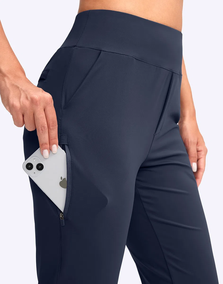 YYV Damen-Golfhose, Stretch, Arbeit, Knöchel, hohe Taille, Kleiderhose mit Taschen, für Yoga, Business, Reisen, Freizeit