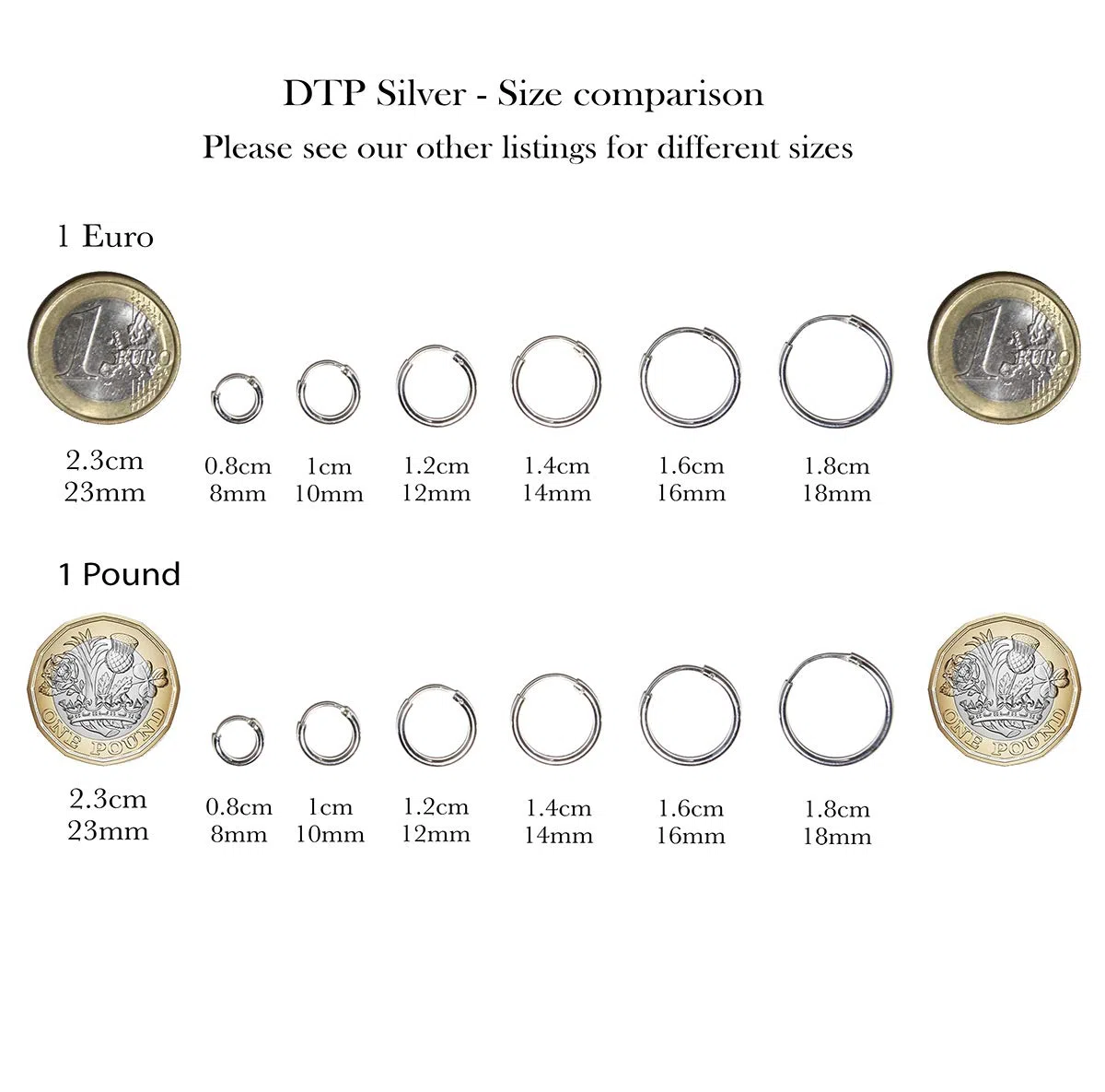Damen - Groß Creolen -Ohrringe 925 Sterling Silber Gelb Vergoldet oder Rosen-Gold überzogen - Dicke 1.2 mm - Durchmesser 40 mm