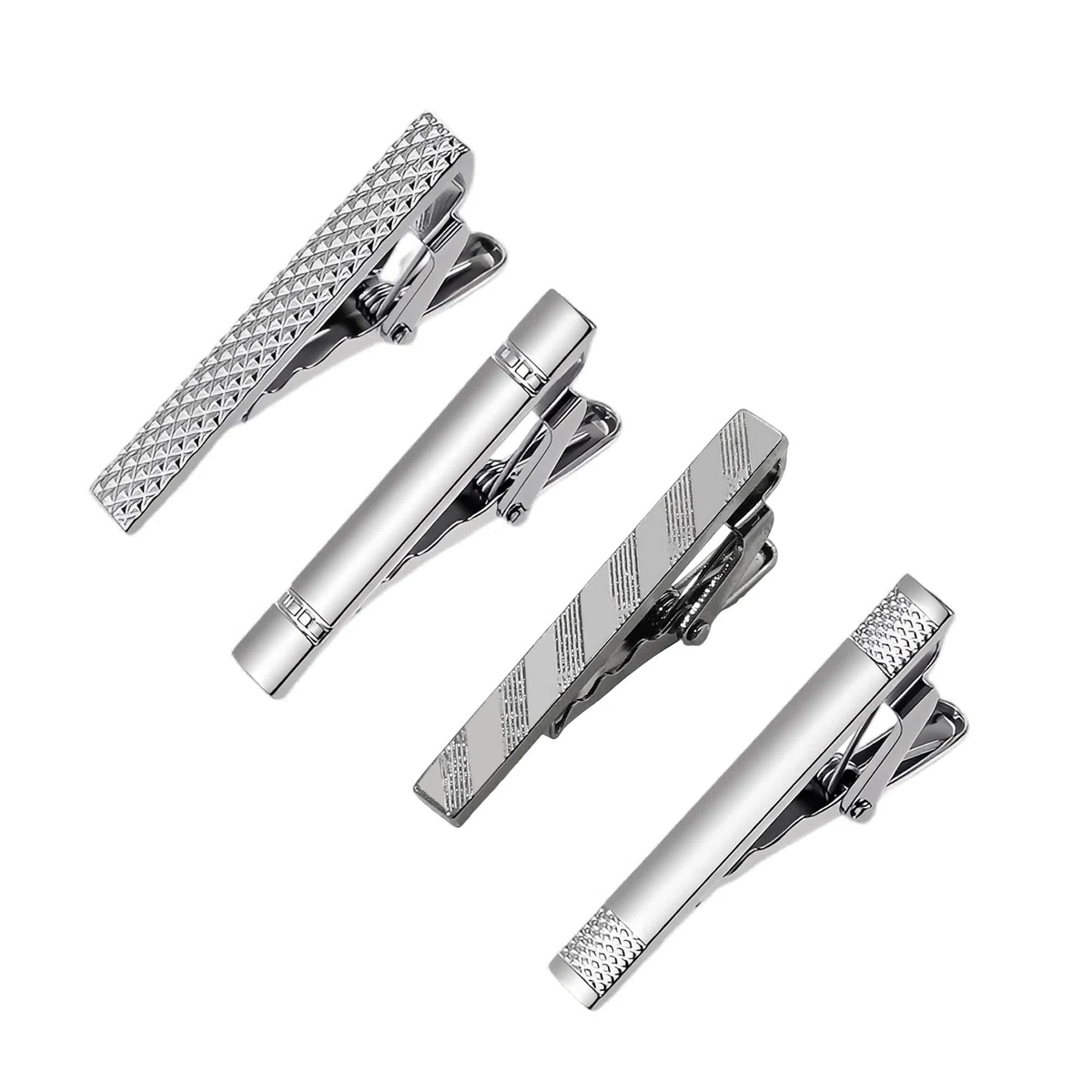 4 Stück Krawattenklammer Kurz 4cm Aus Metall, Krawattennadel Für Herren Anzug Business Hochzeit Alltag, Krawattennadel Silber Klassisches Design Elegante Accessoires