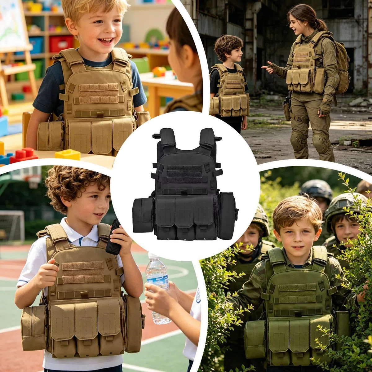 Angelweste für Jugendliche – verstellbare Schutzausrüstung mit mehreren Taschen, leichte taktische Weste | Funktionelle Outdoor-Weste für Paintball, Airsoft, Training, Kampf, Rollenspiele, Cosplay, Ka