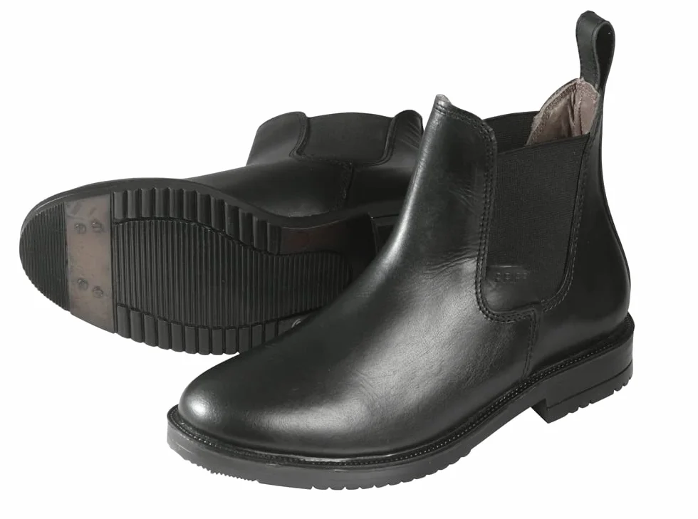 PFIFF 011499 Echtleder Jodhpurstiefelette Reitstiefelette Stiefelette Unisex, schwarz, Größe 35-45