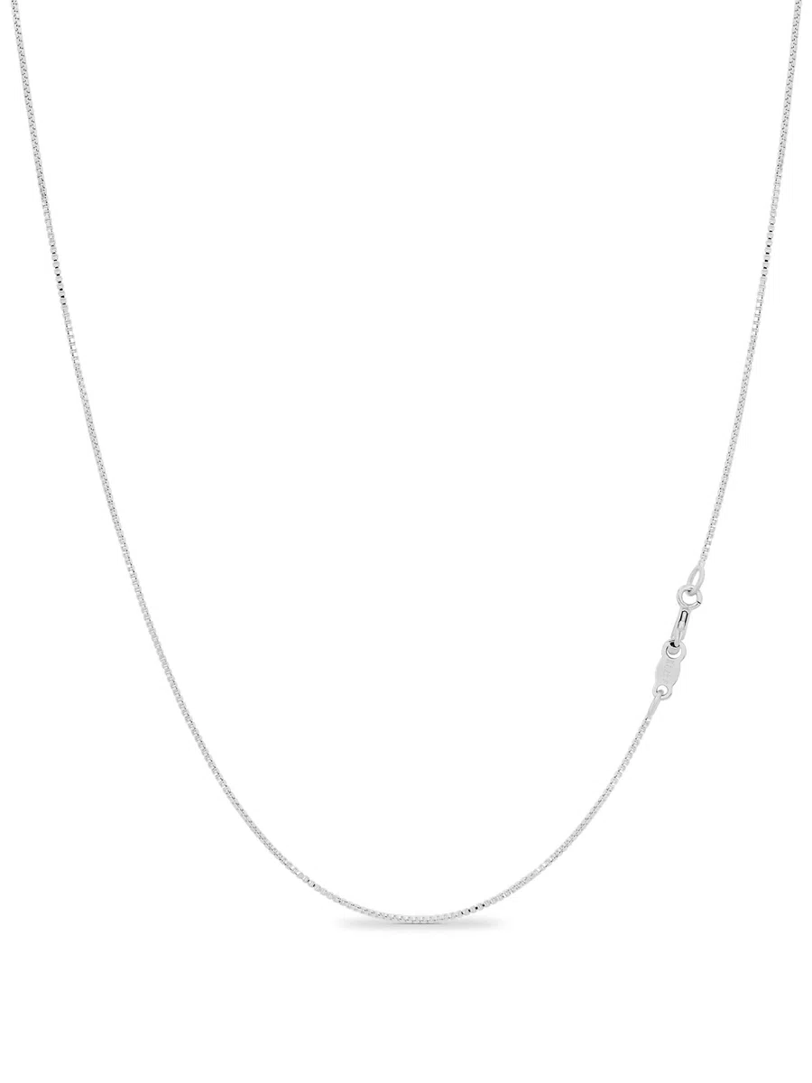 KEZEF Damen Halskette 925 Sterling Silber - 0,7mm Dünne Box Kette Italien - Sterling Silber Gold Roségold 41-76cm