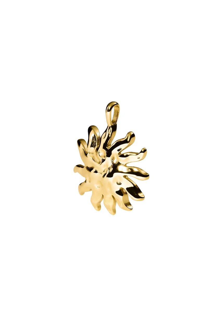 Purelei Iconic Sun Charm – Anhänger mit strukturierter Oberfläche – Edelstahl, 14K/18K vergoldet – 29,5 x 36,6 mm – Kombinierbar mit Ketten & Armbändern – Wasserfest