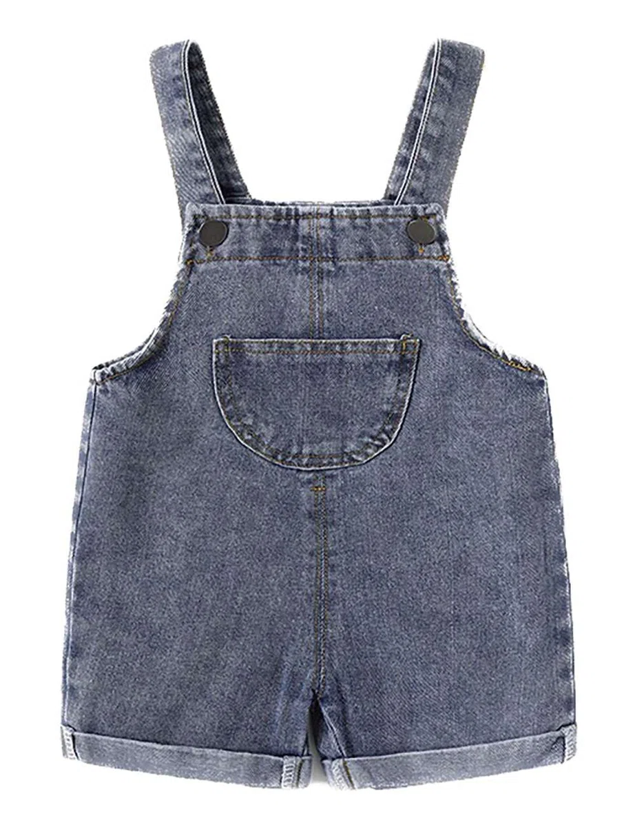 Echinodon Baby Jeans-Latzshorts Kurz Latzhose Sommer Jeanshose Denim Shorts Kleinkind Jungen Mädchen