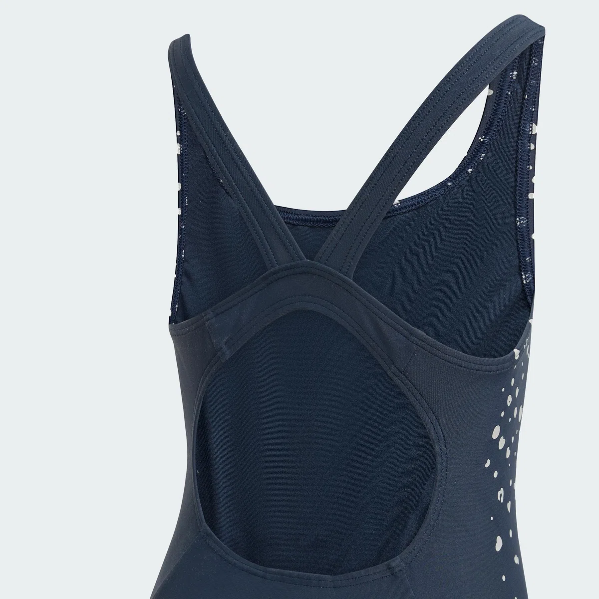 adidas Unisex Kids Badeanzug mit V-förmigem Rückendesign und Glitzer-Details für Kinder Aurora Ink 110