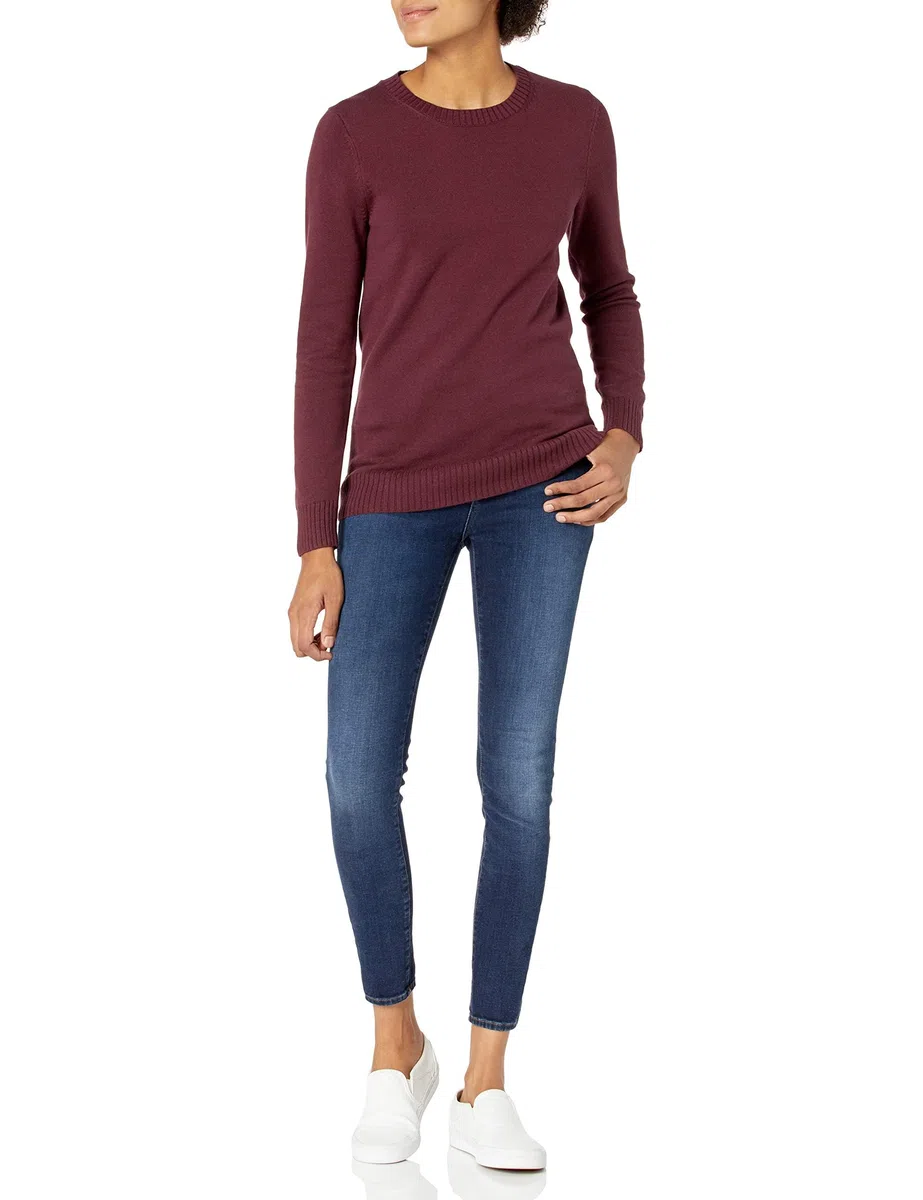 Amazon Essentials Damen Pullover Mit Rundhalsausschnitt Aus 100% Baumwolle (Erhältlich In Übergröße)