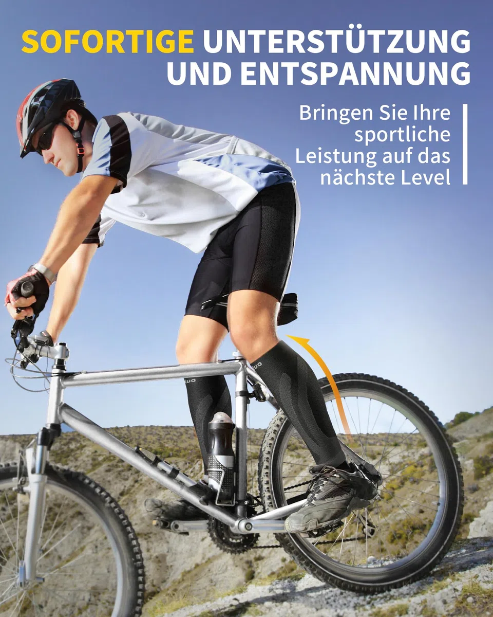 CAMBIVO 2 Paar Wadenbandage, Kompressionsstrümpfe Damen Herren, Stützstrümpfe, Compression Socks, Kompressionssocken, Waden Kompression,Waden Beinlinge für Sport, Laufen, Schwellung, Erholung