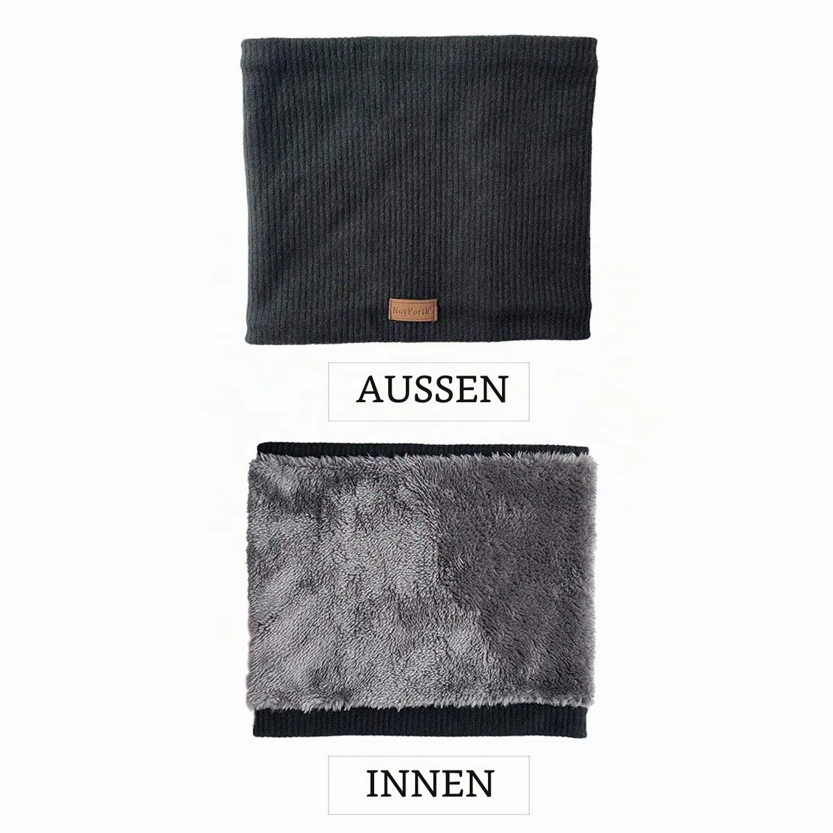 NovForth Winter Halsschlauch Herren Ski, Halswärmer Halstuch Männer Gesichtsschal Damen, Fleece Schal Schlauchtuch für Herren Gamaschenmaske, Winddichte Kreisschlaufenschals