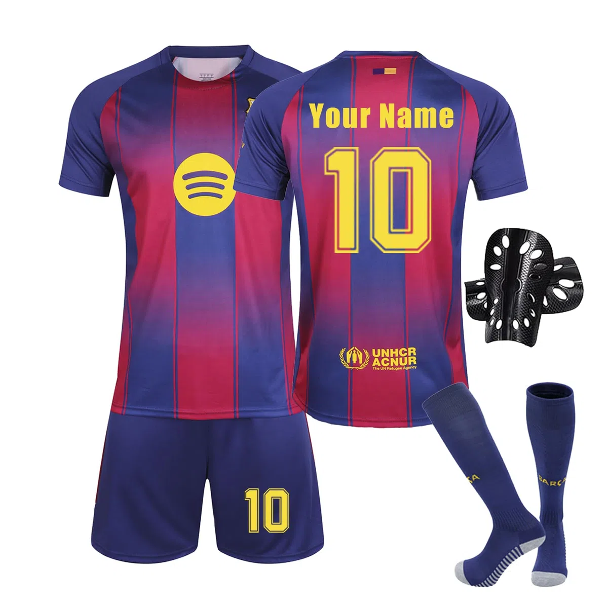 Personalisiertes Barca Heimstil 25/26 Trikot Fußballtrikot für Kinder Erwachsene Fussball Jersey Football Trikots mit Name Nummer