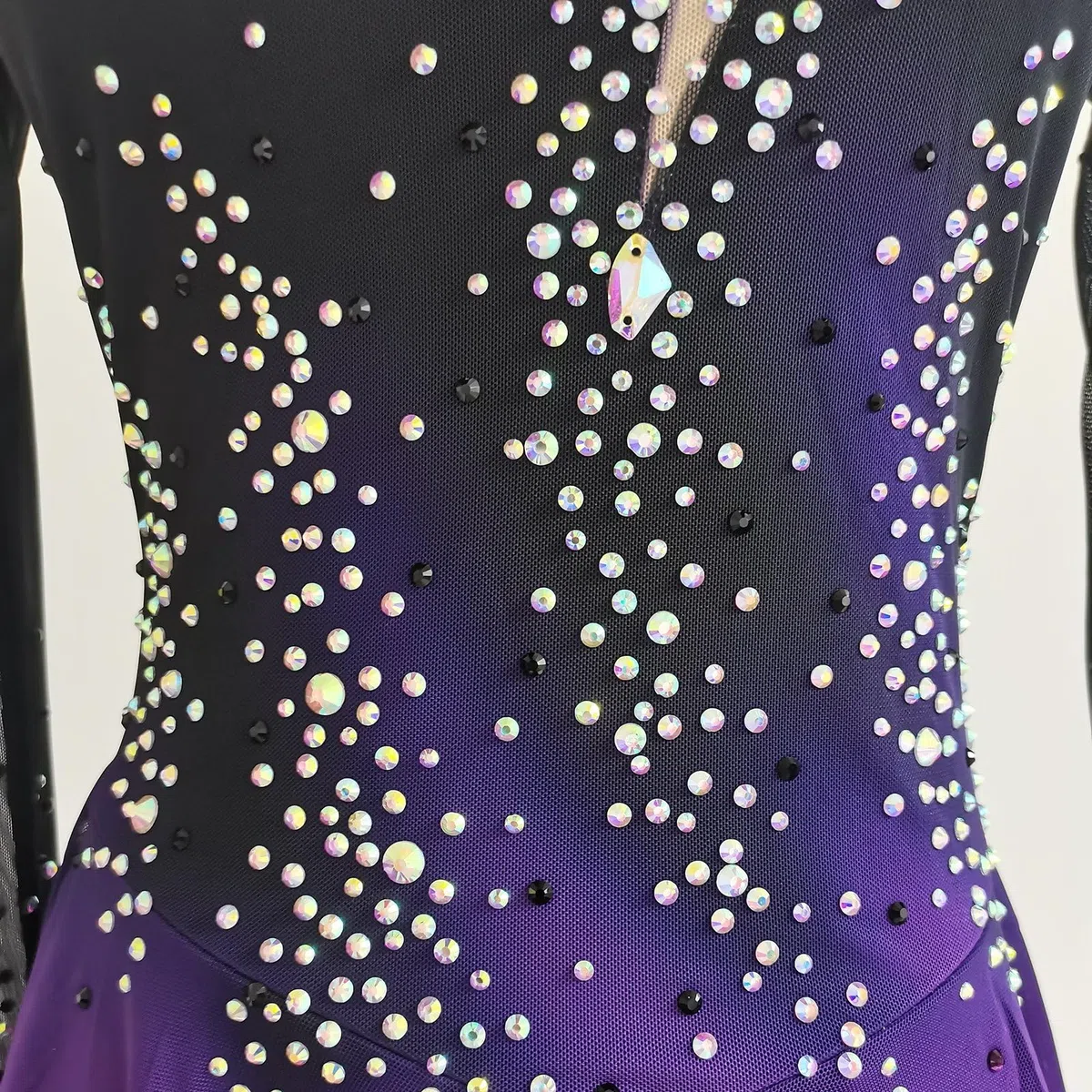 LIUHUO Eiskunstlauf-Kleid für Mädchen Farbverlauf Wettbewerbsleistung