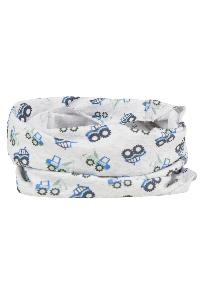 Sterntaler Schlauchschal Motiv Baustelle – Jungen Schlupfschal aus weichem Melange-Jersey mit Baustellenfahrzeug-Print, elastisch und pflegeleicht
