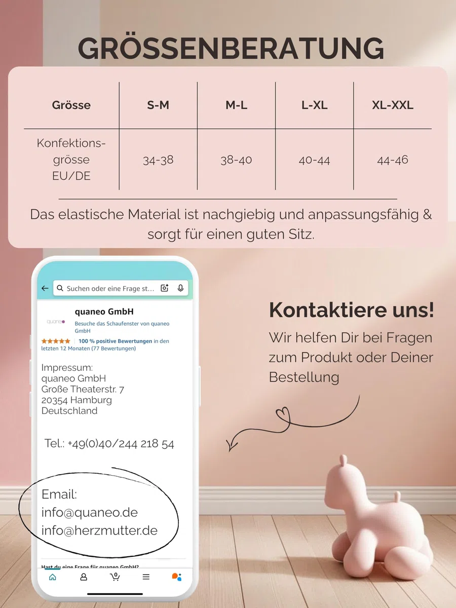 Herzmutter Umstandsslips nahtlos - OekoTex 100 - Langes Bein - Schwangerschafts Unterhose - Überbauch-Shorts-Unterwäsche - Seamless-Stützend - 1er & 2er Set - 5500