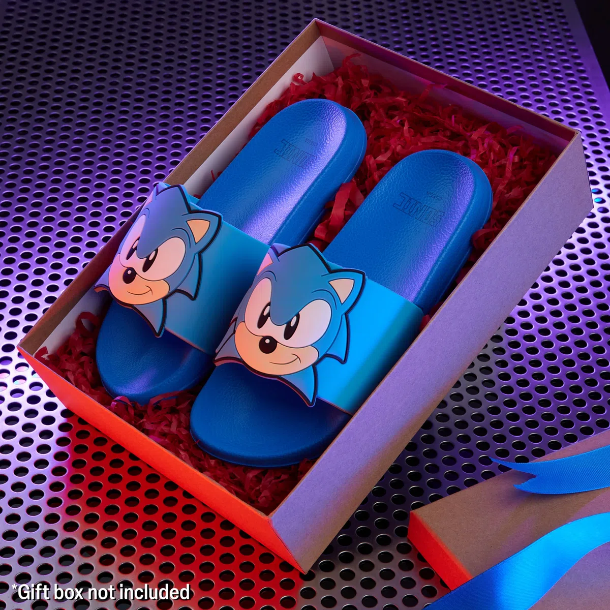 SONIC THE HEDGEHOG Badelatschen Sommer | Badeschuhe für Jungen und Mädchen in der Größe 28-34 | Hochwertige Badeschlappen Strand oder Zuhause | Robuste Kinder Hausschuhe (Blau, 29 EU)