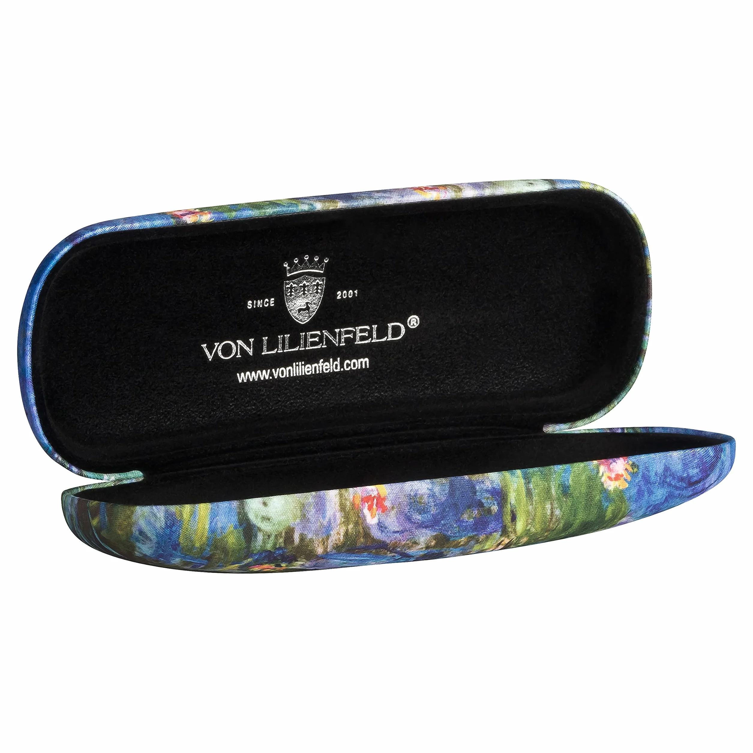 VON LILIENFELD Brillenetui Motiv Kunst Etui Brille Mikrofaser Brillenputztuch Brillenbox Stabiles Hardcase Set mit Stoff bezogen