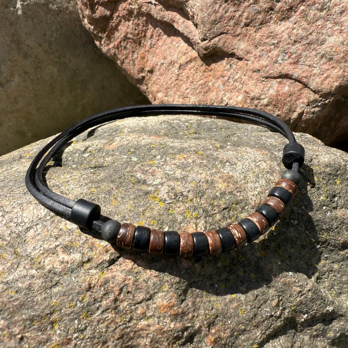 HANA LIMA Surferkette Lederhalskette Halskette Herren Damen Surferhalskette Lederkette Surferschmuck Boho