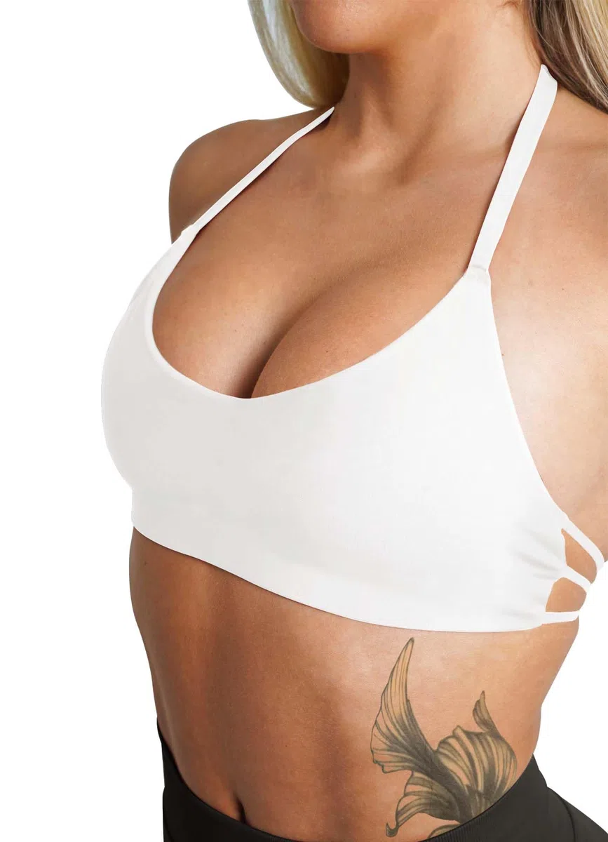 TZLDN Sport BH Damen Rückenfrei Gym Top Neckholder Sport Bra Gepolstert Sportkleidung Sportunterwäsche Outfits Yoga Fitness