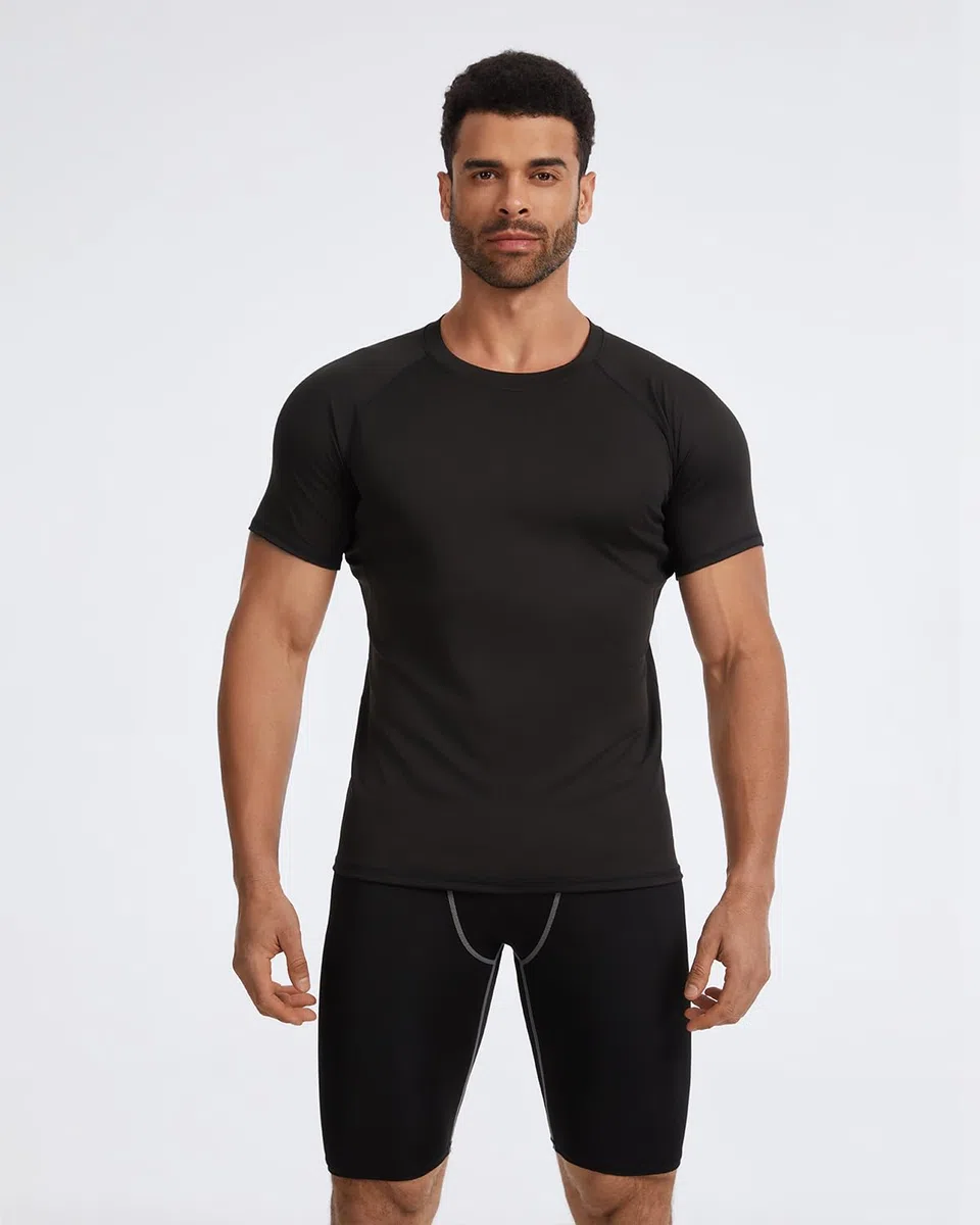 5er Pack Kompressionsshirt Herren Kurzarm,Funktionsshirt Schnelltrocknendes Atmungsaktive Sportshirt Männer Laufshirt für Workout Gym