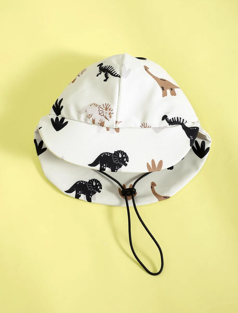 OBEEII Baby Jungen Badeanzug mit Sonnenhut UV Schutz Schwimmanzug Badebekleidung Einteiliger Reißverschluss Kinderbadeanzug Marine Tier Drucken