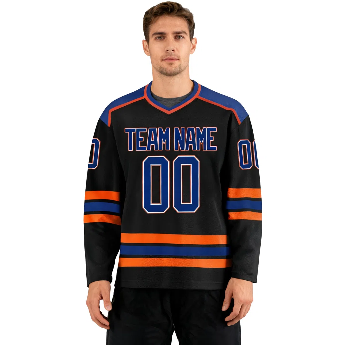 Personalisiertes Eishockeytrikot – Sportliches Langarm-Shirt für die Familie,Individuelles Jersey mit Namen, Nummer & Teamdruck,Eishockey-Shirt als Eltern-Kind-Trikot, maßgeschneidert für Jugendliche