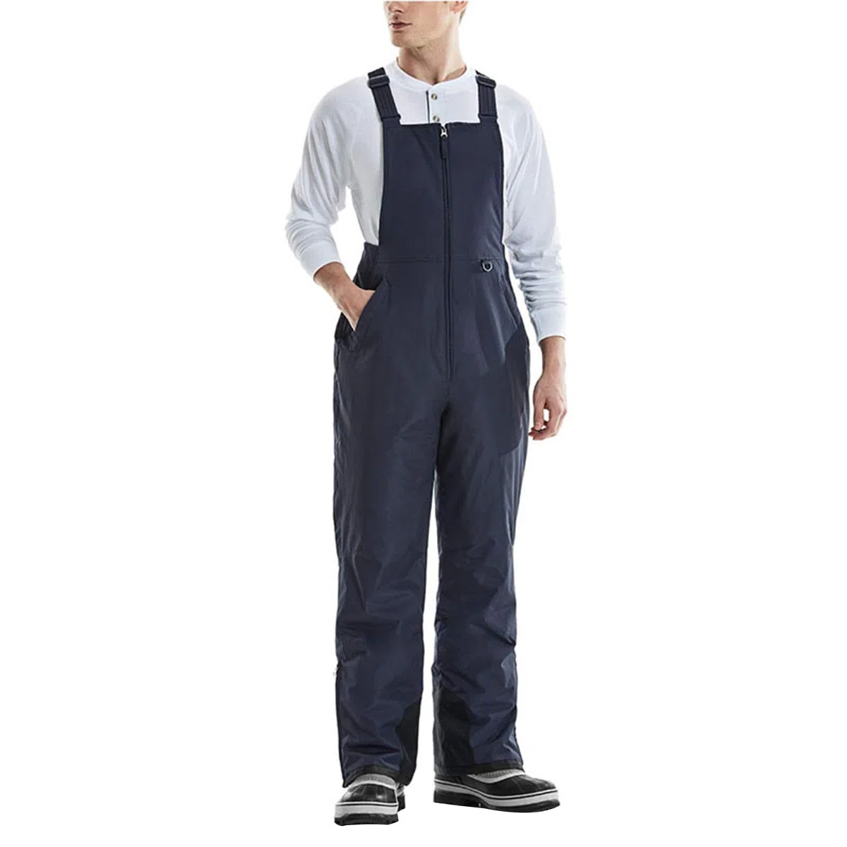 FeMereina Ski-Lätzchen für Herren, isoliert, wasserdicht, Overall, Cargo-Taschen, Schneehose, warme Skianzüge, Eisangeln, Arbeit