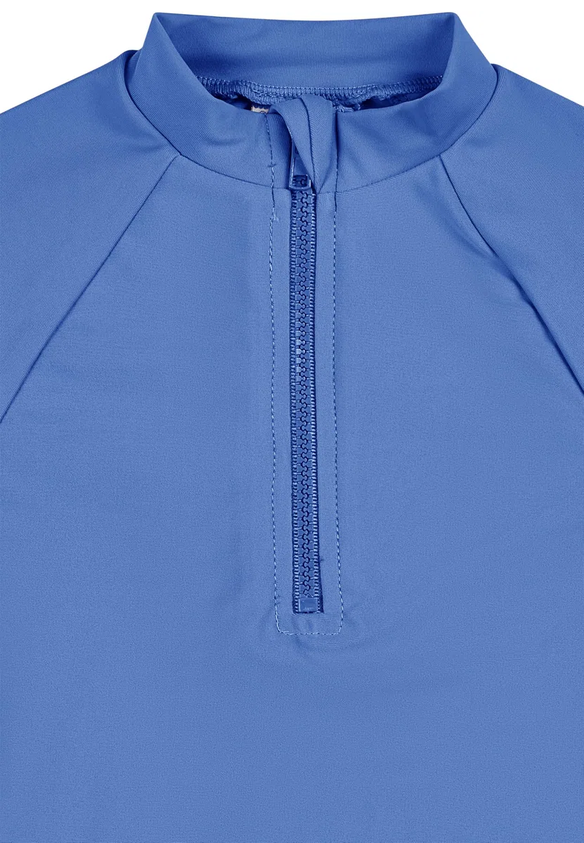 Sterntaler Badeshirt Langarm Uni – Kinder-Bademode aus elastischem Polyamid, Langarm, unifarben, Reißverschluss vorne mit Kinnschutz, Stehkragen, UV-Schutz 50+
